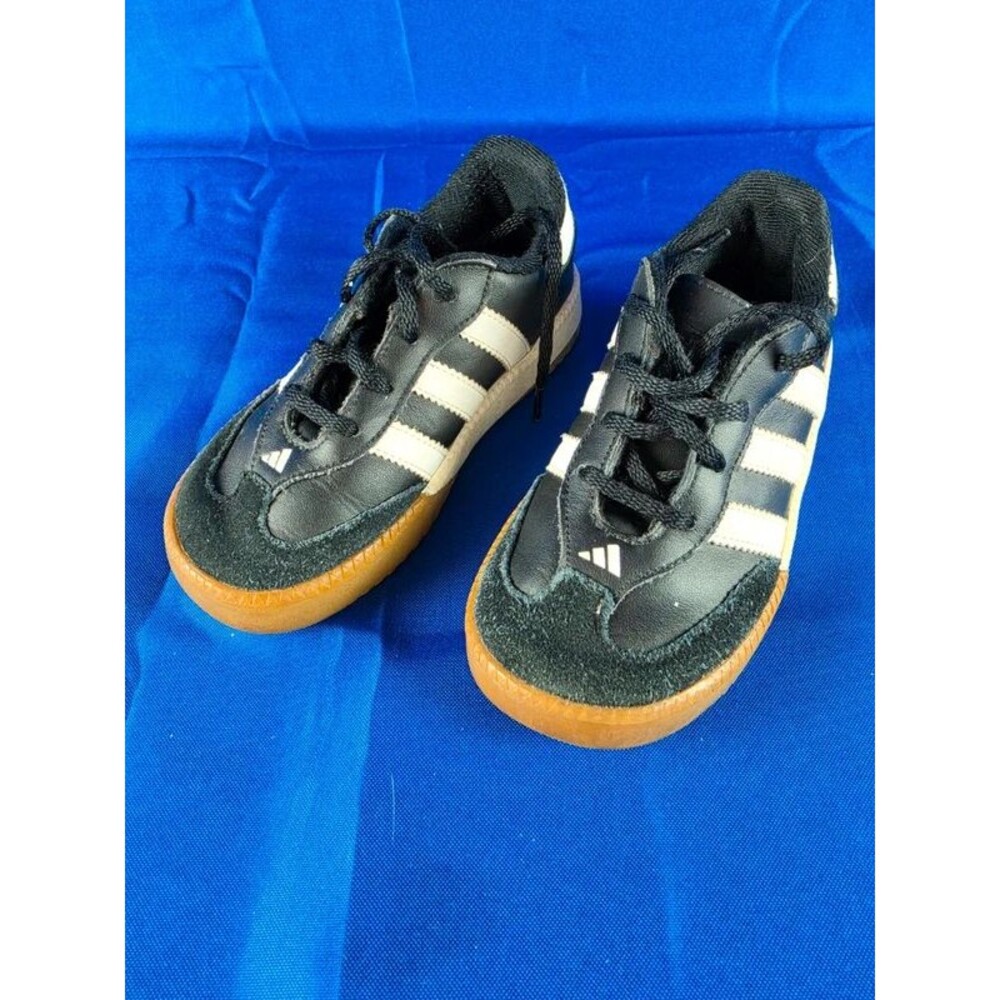 Adidas Samba kids' black and white gum-sole sneakers